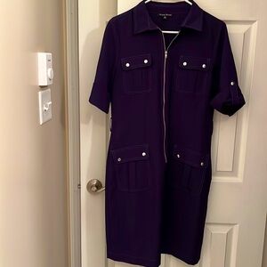 Purple Short Sleeve Dress